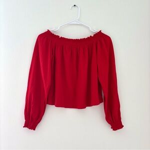 Red H&M off the shoulder top